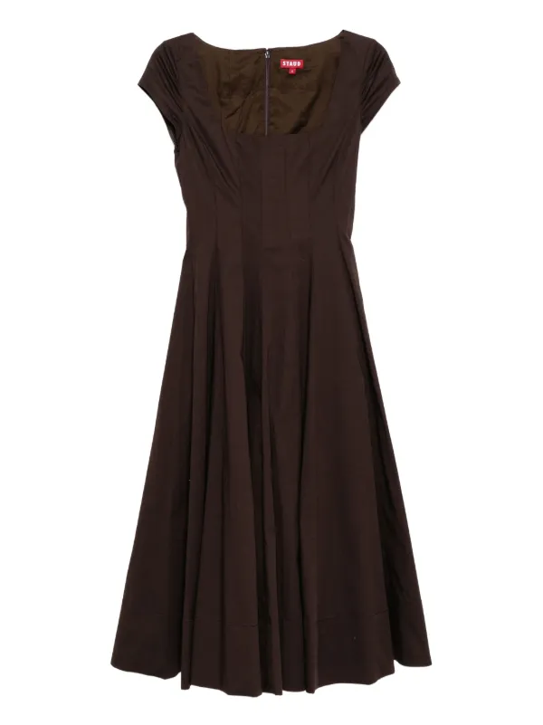 staud wells dress brown Short Sleeve Wells Dress