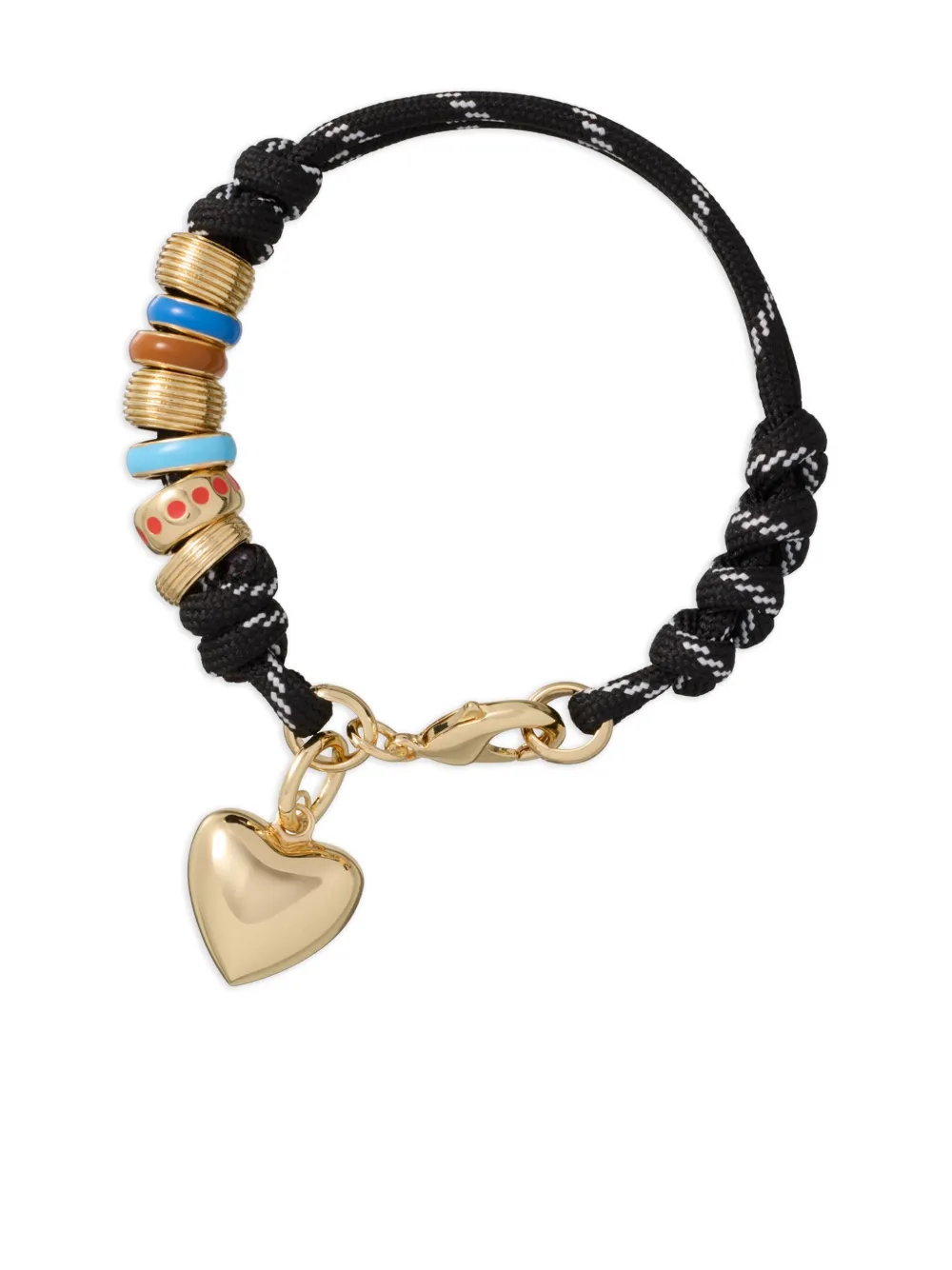 Roxanne Assoulin knotted heart-charm bracelet | Black | Image 1