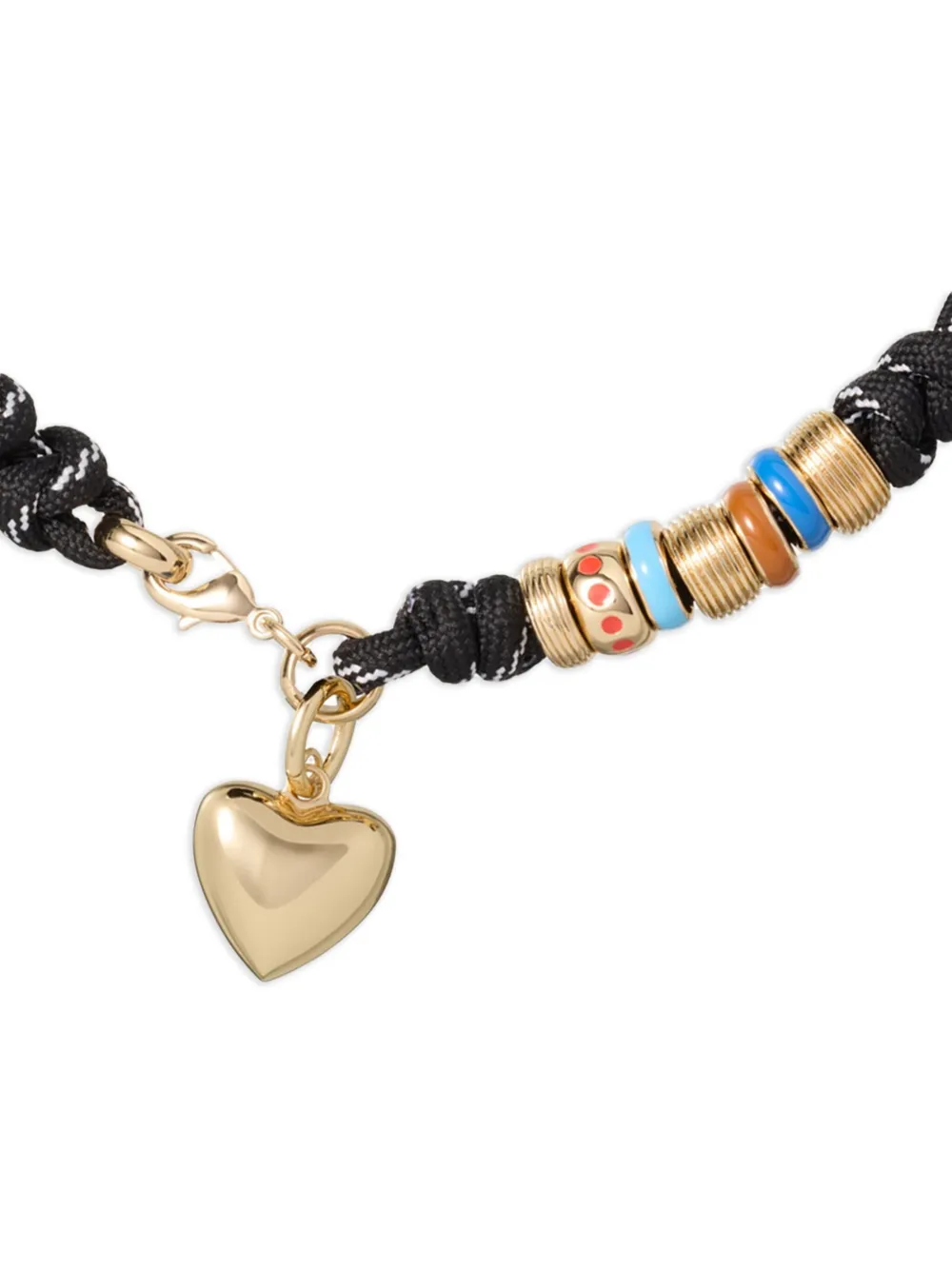 Roxanne Assoulin Happy Cord halsketting met hart - Zwart