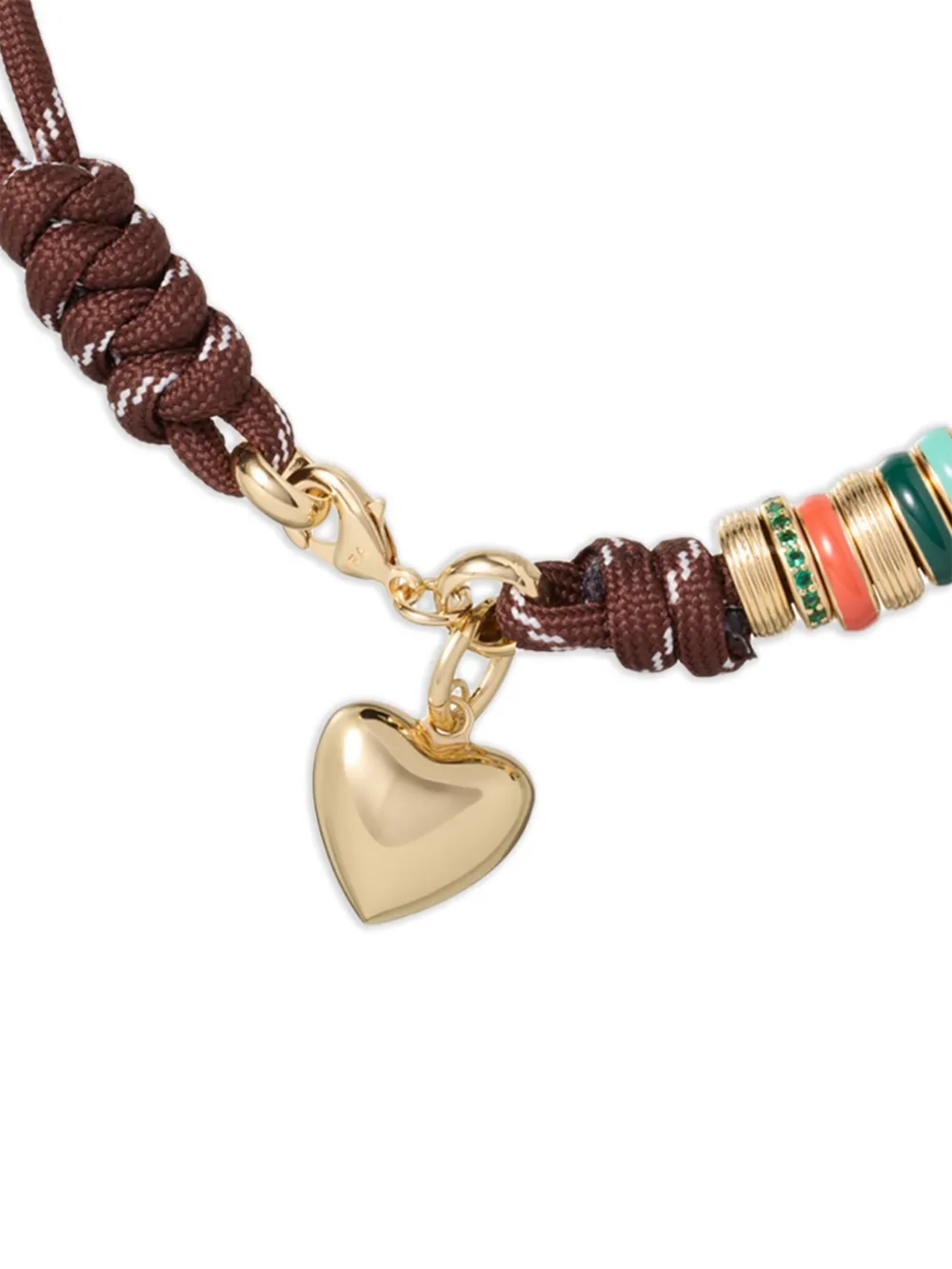 Roxanne Assoulin Happy Cord halsketting met hart - Bruin