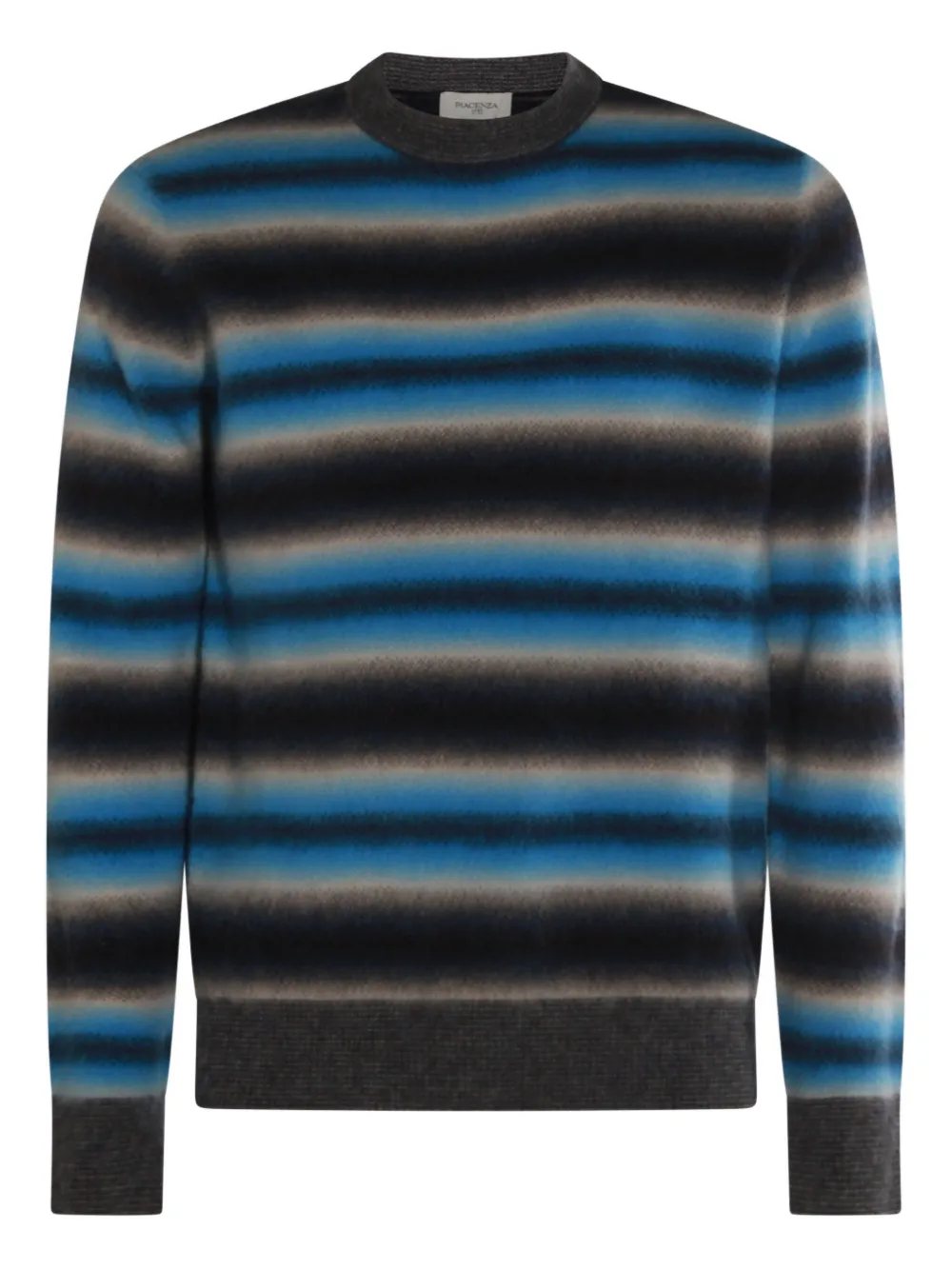 Piacenza Cashmere Maglione a righe sfumato - Blu