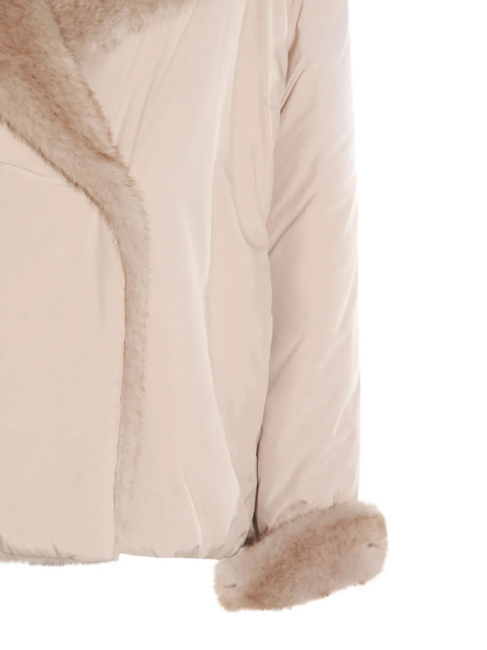 Antonelli Jack met capuchon en afwerking van imitatiebont Beige