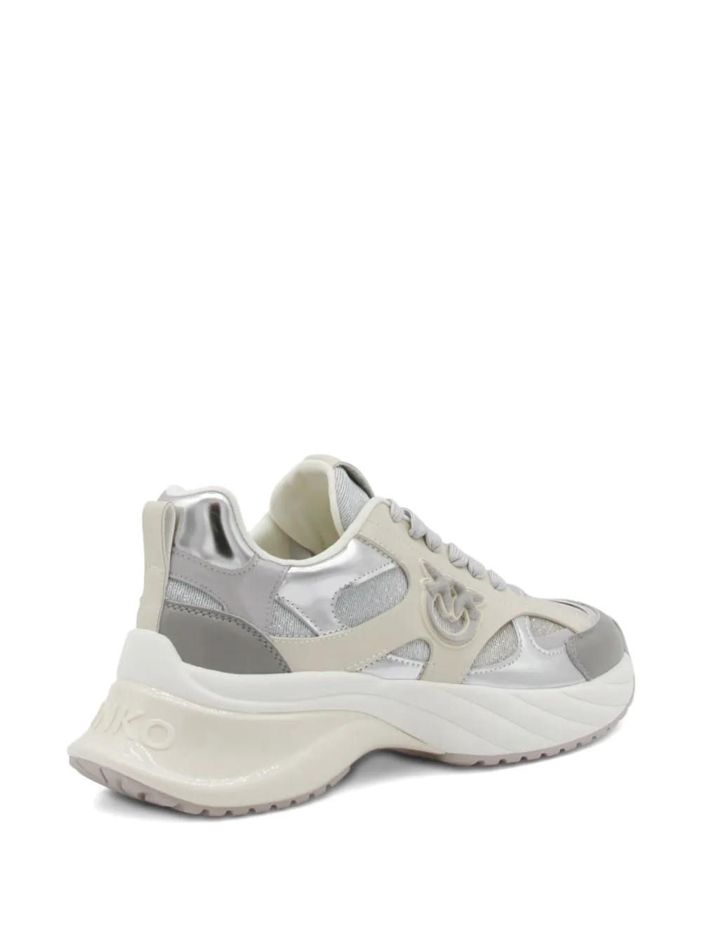 PINKO Ariel glitter-detail lace-up sneakers Grey