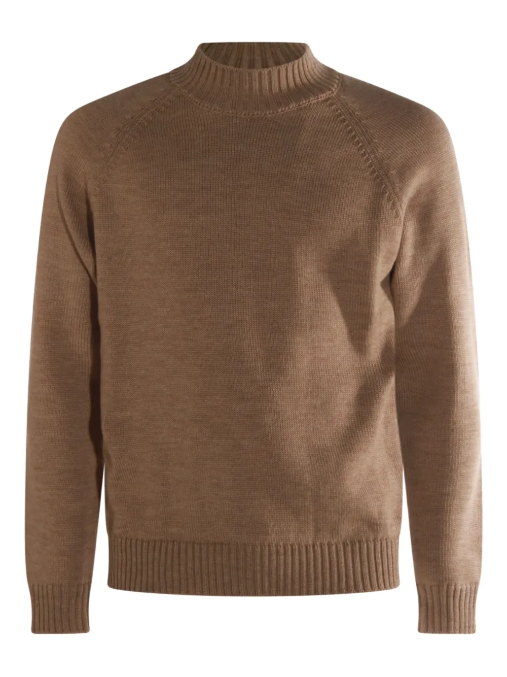 Zanone high-neck raglan-sleeve sweater - ブラウン Zanone high-neck raglan-sleeve sweater - ブラウン