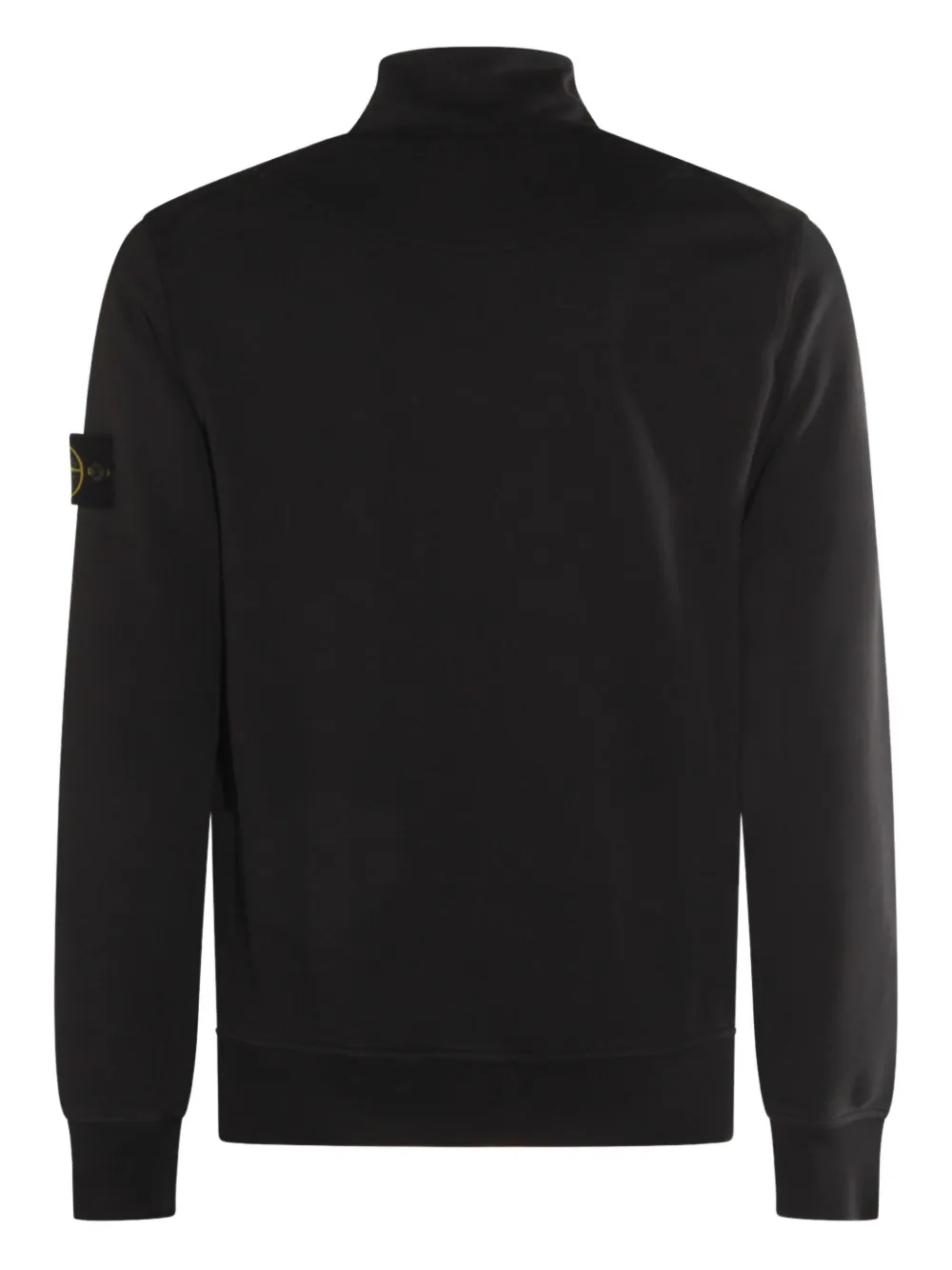 Stone Island zip-up logo-patch sweatshirt - Zwart