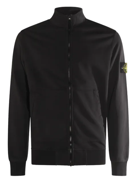 Stone Island zip-up logo-patch sweatshirt