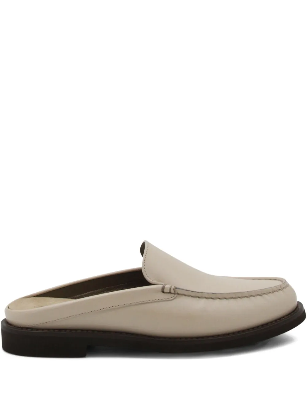 Brunello Cucinelli leather flat mules Neutrals