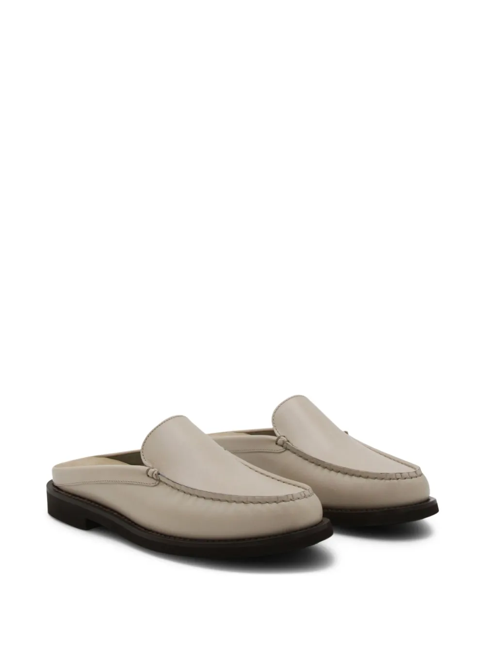Brunello Cucinelli leather flat mules | Flat Mules | Image 2