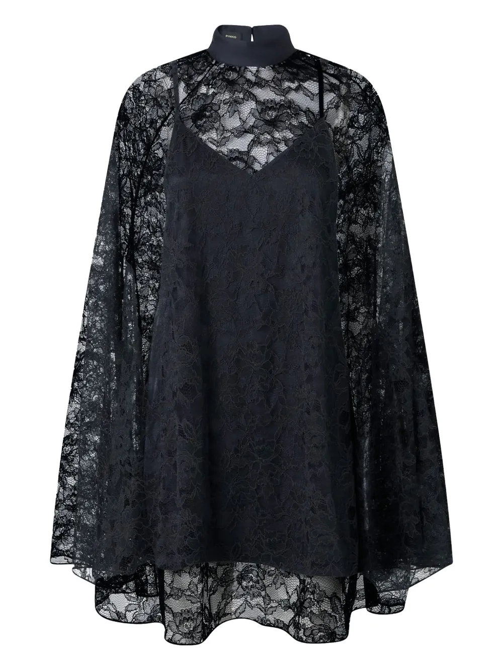 PINKO high-neck lace dress - ブラック PINKO high-neck lace dress - ブラック