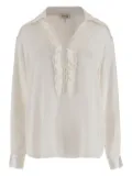 Her Shirt ruffle-detail silk-blend blouse - White