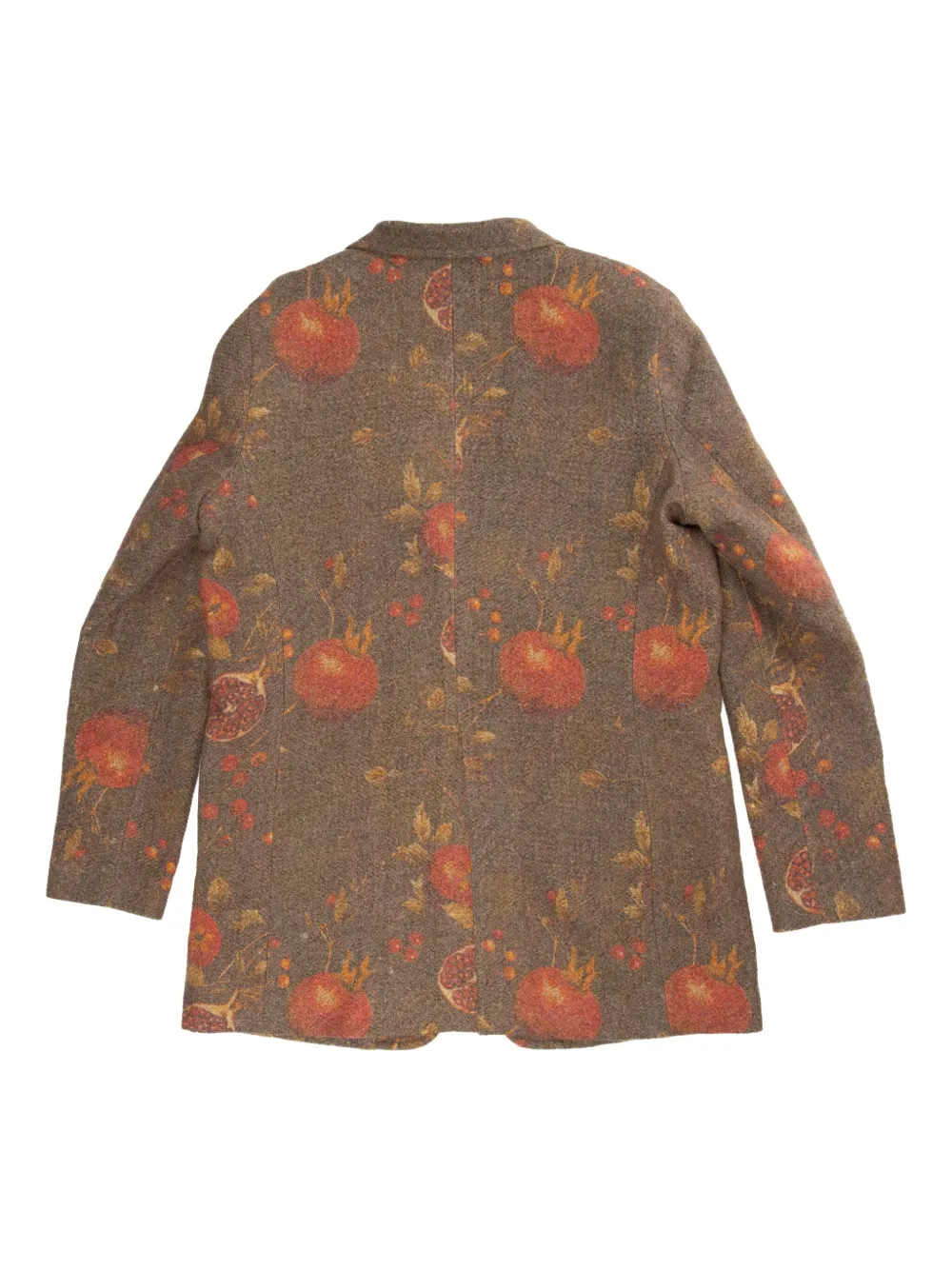 Uma Wang Kali Pomegranate-print Wool Blazer In Brown