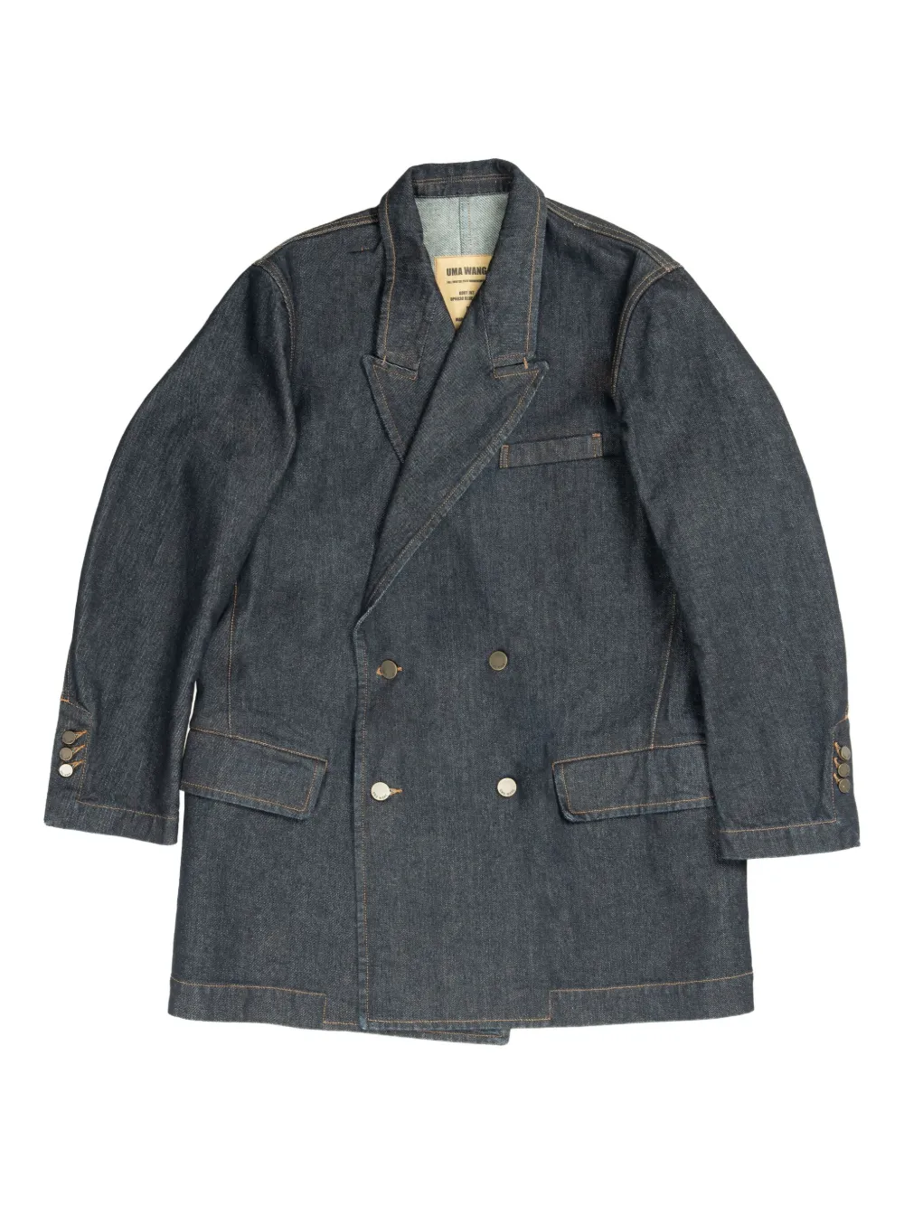 Uma Wang Kort double-breasted denim jacket - ブルー Uma Wang Kort double-breasted denim jacket - ブルー