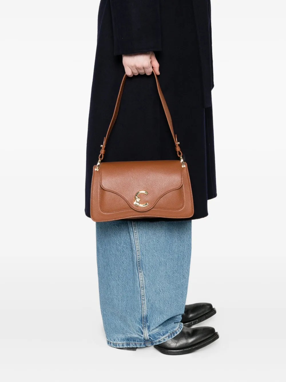 Coccinelle medium C-Me leather curved shoulder bag | Image 2