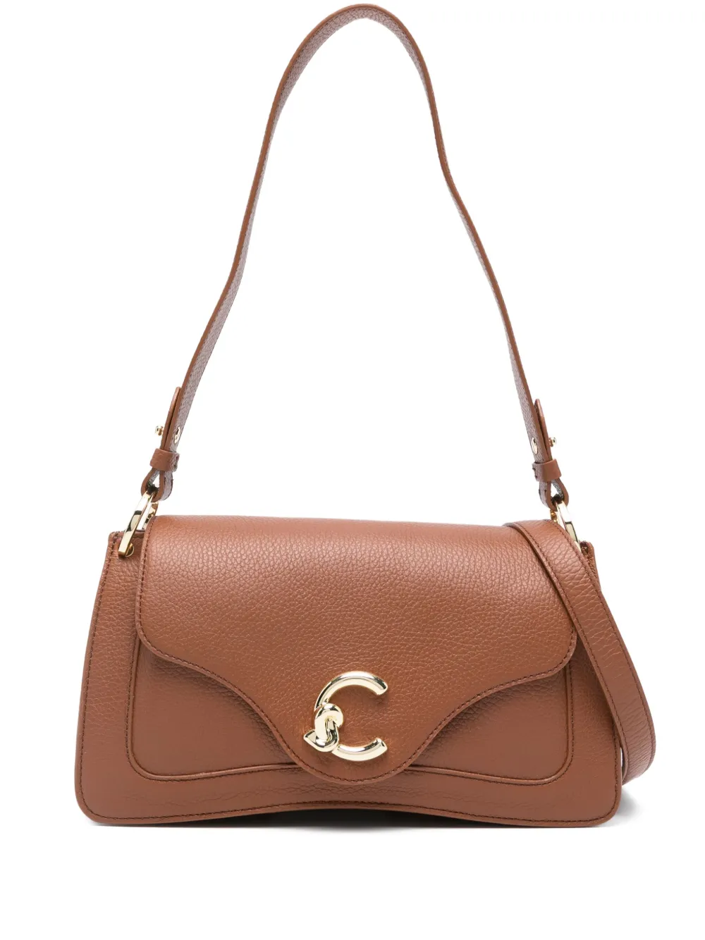 Coccinelle medium C-Me leather curved shoulder bag | Brown | Image 1