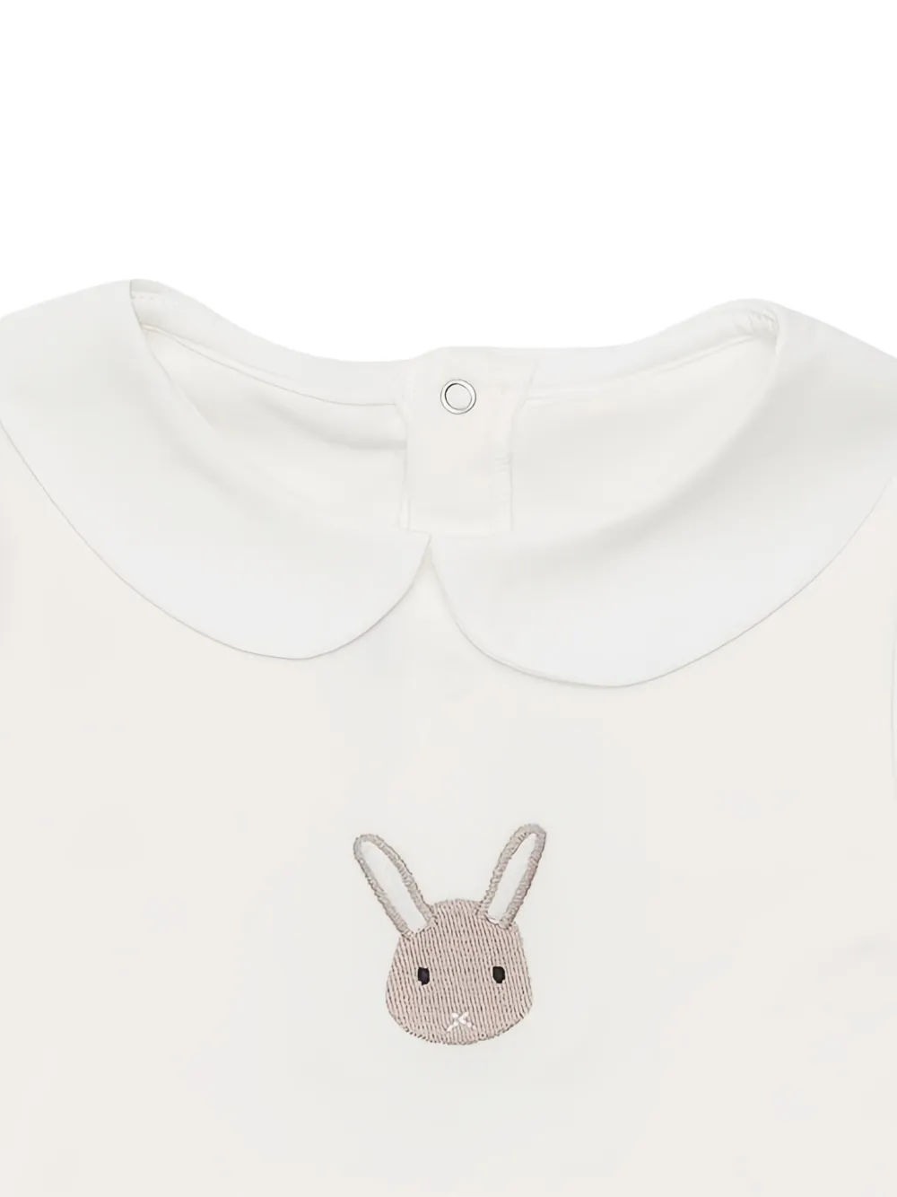 Donsje Davo romper met geborduurd konijn Wit