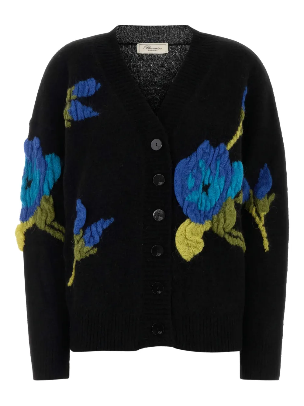 Blumarine flower-embellished cardigan - ブラック Blumarine flower-embellished cardigan - ブラック