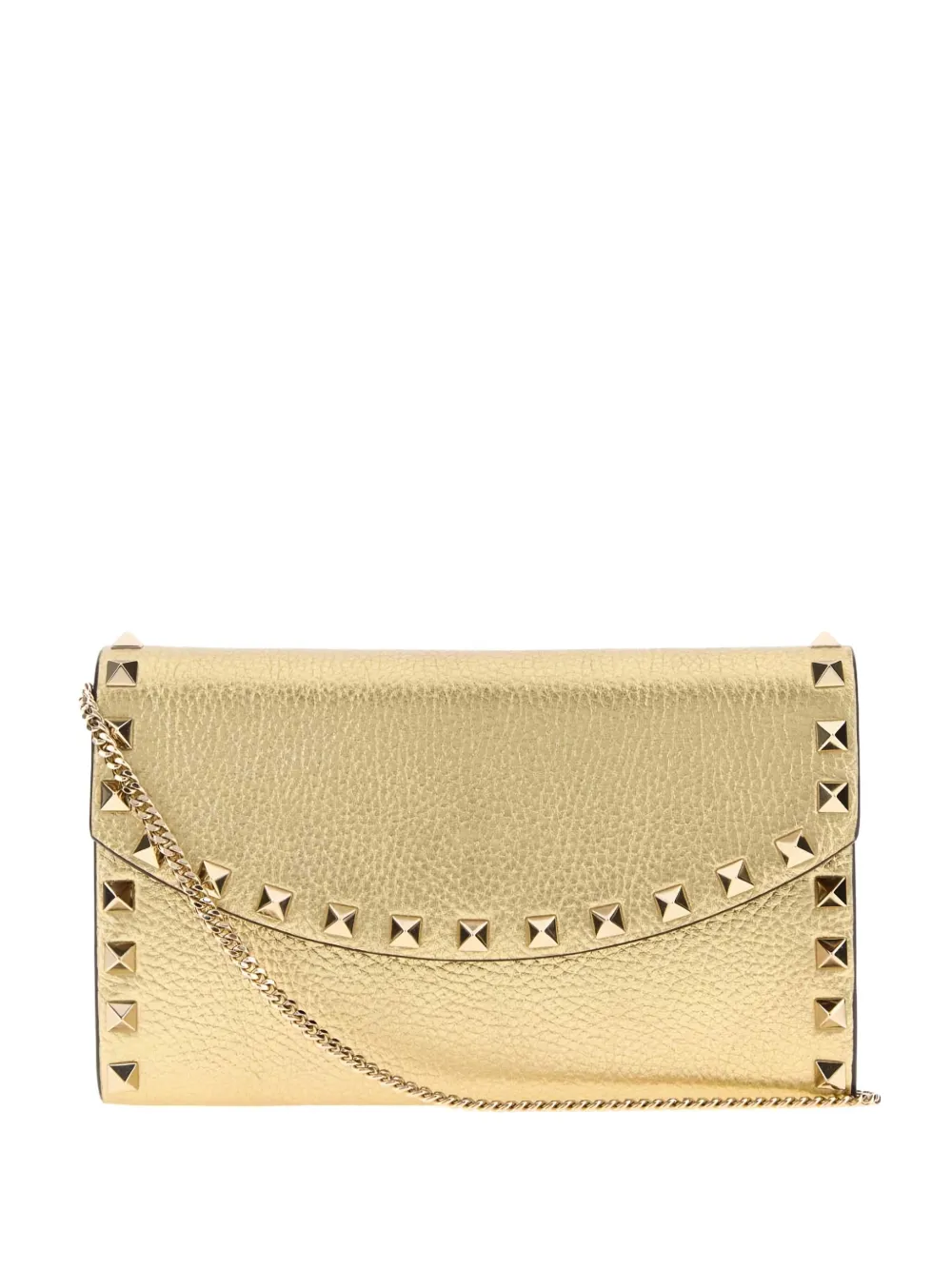 Valentino Garavani Rockstud leather clutch bag - ニュートラル Valentino Garavani Rockstud leather clutch bag - ニュートラル