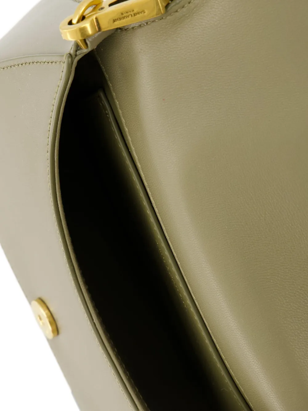 Saint Laurent Mini Voltaire Leather Shoulder Bag In Green