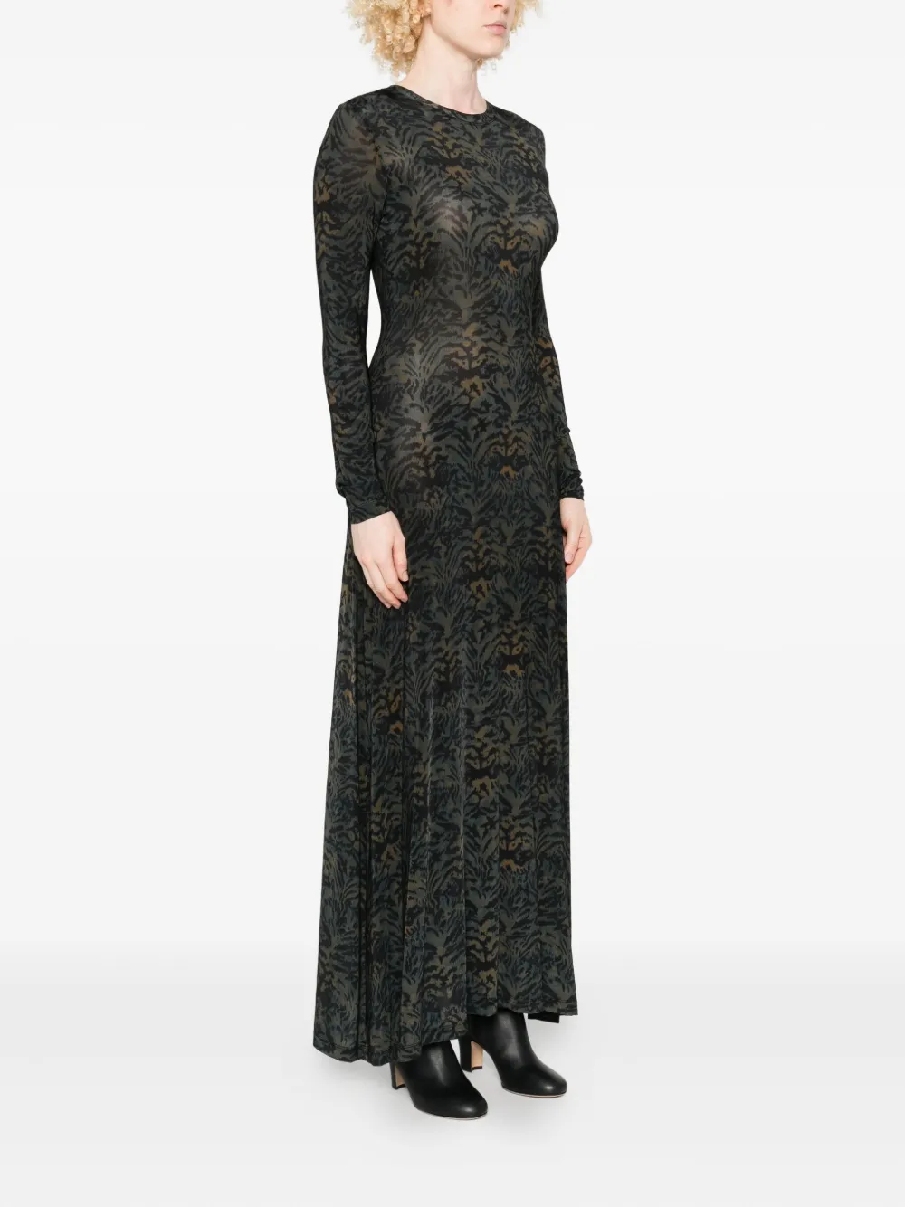 Ulla Johnson Jersey jurk met print Groen