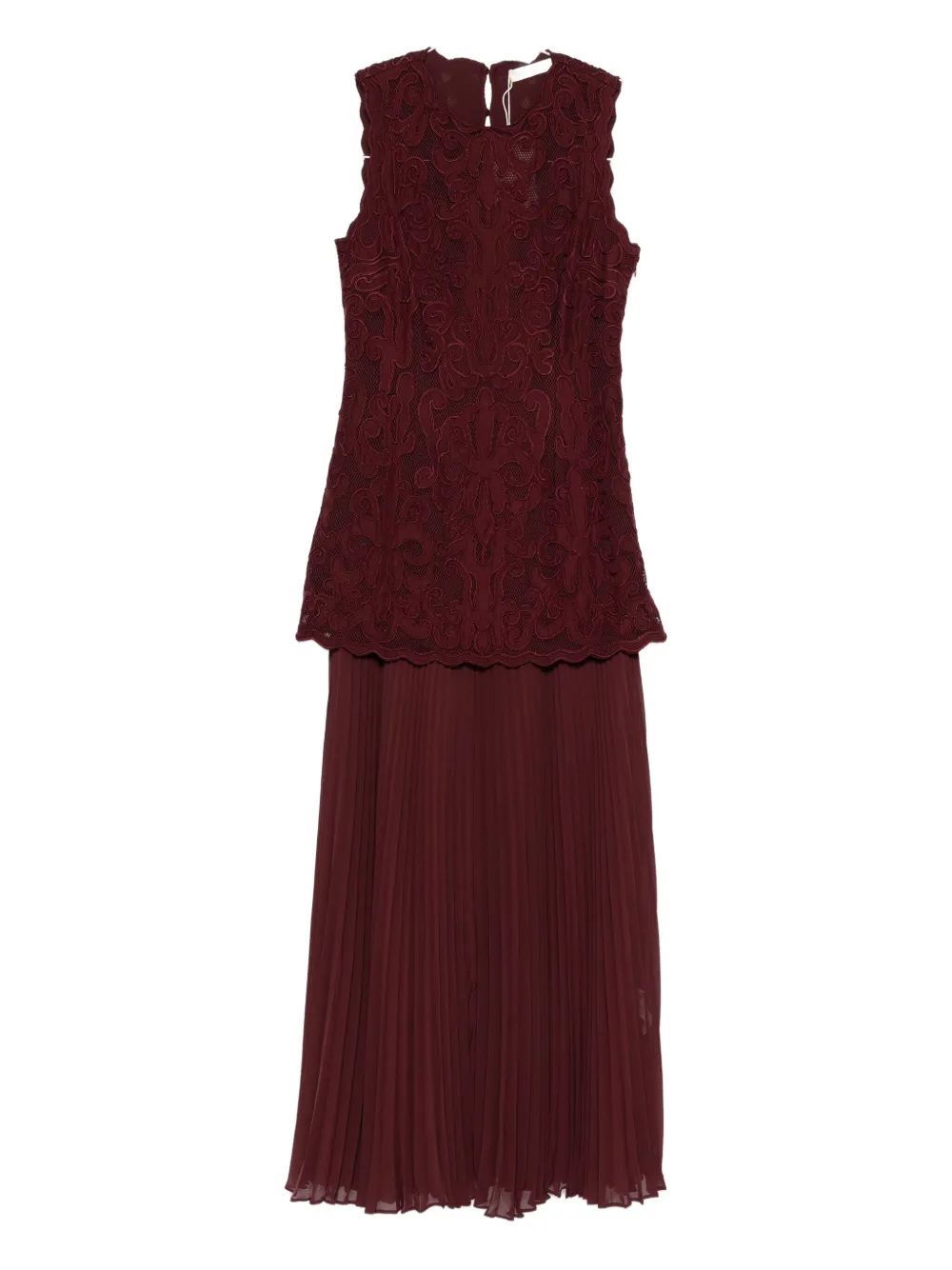 Ulla Johnson Auryn Applique Midi Dress In Burgundy