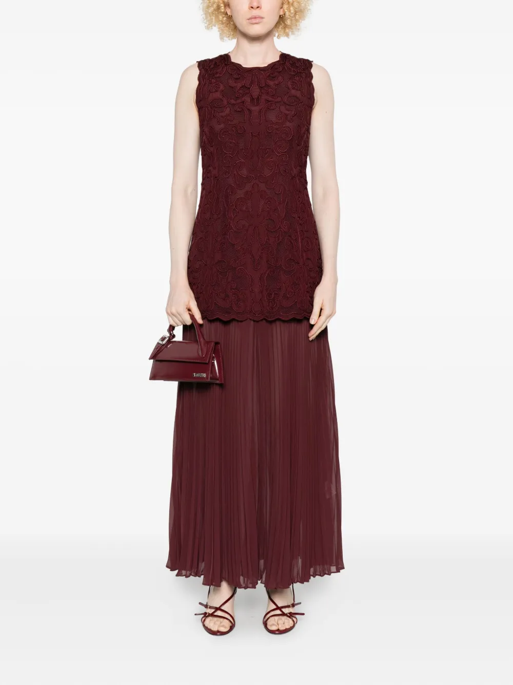 Ulla Johnson macramé pleated dress - Rood