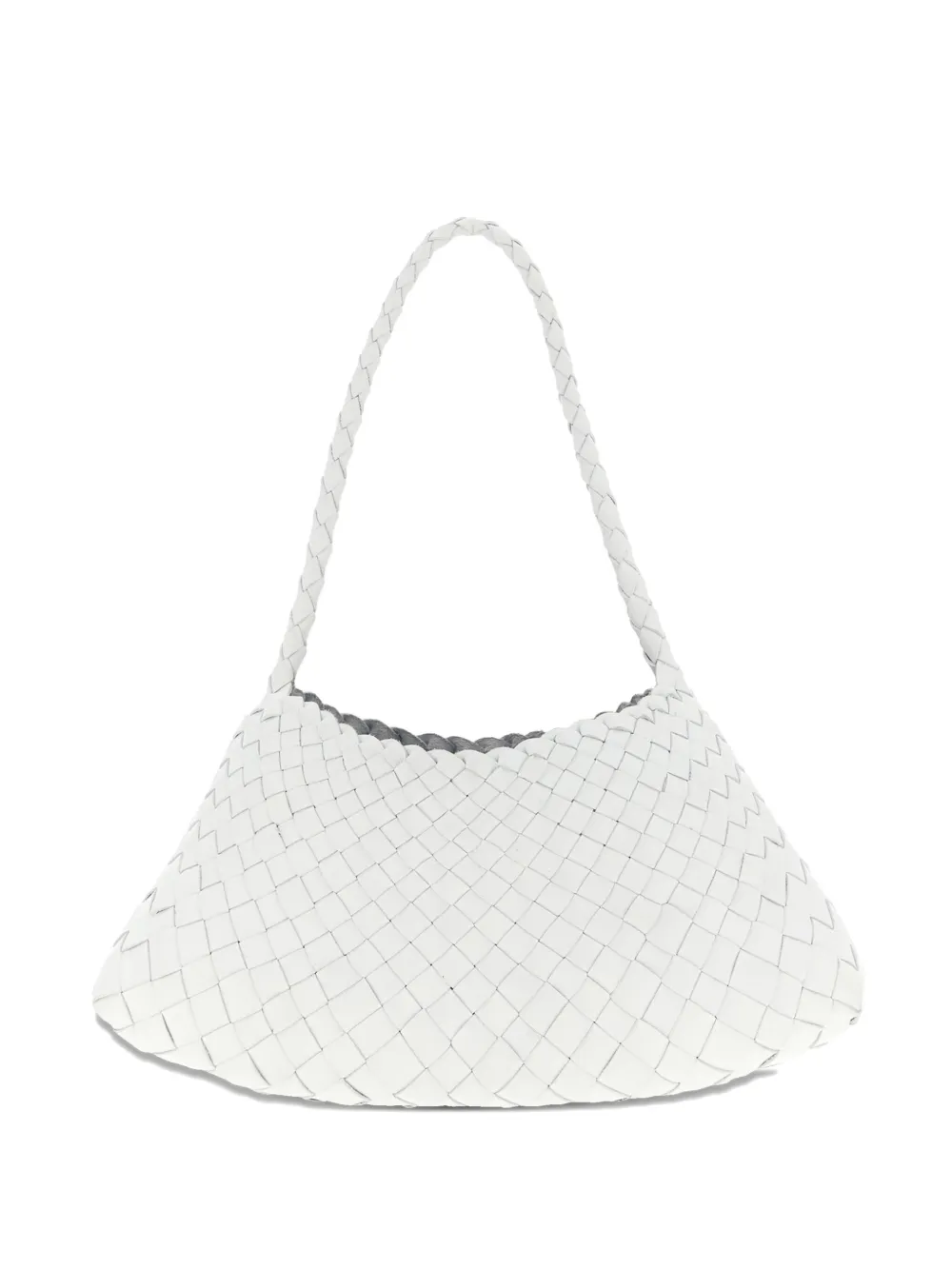 Dragon Diffusion Rosanna Woven Leather Shoulder Bag In White