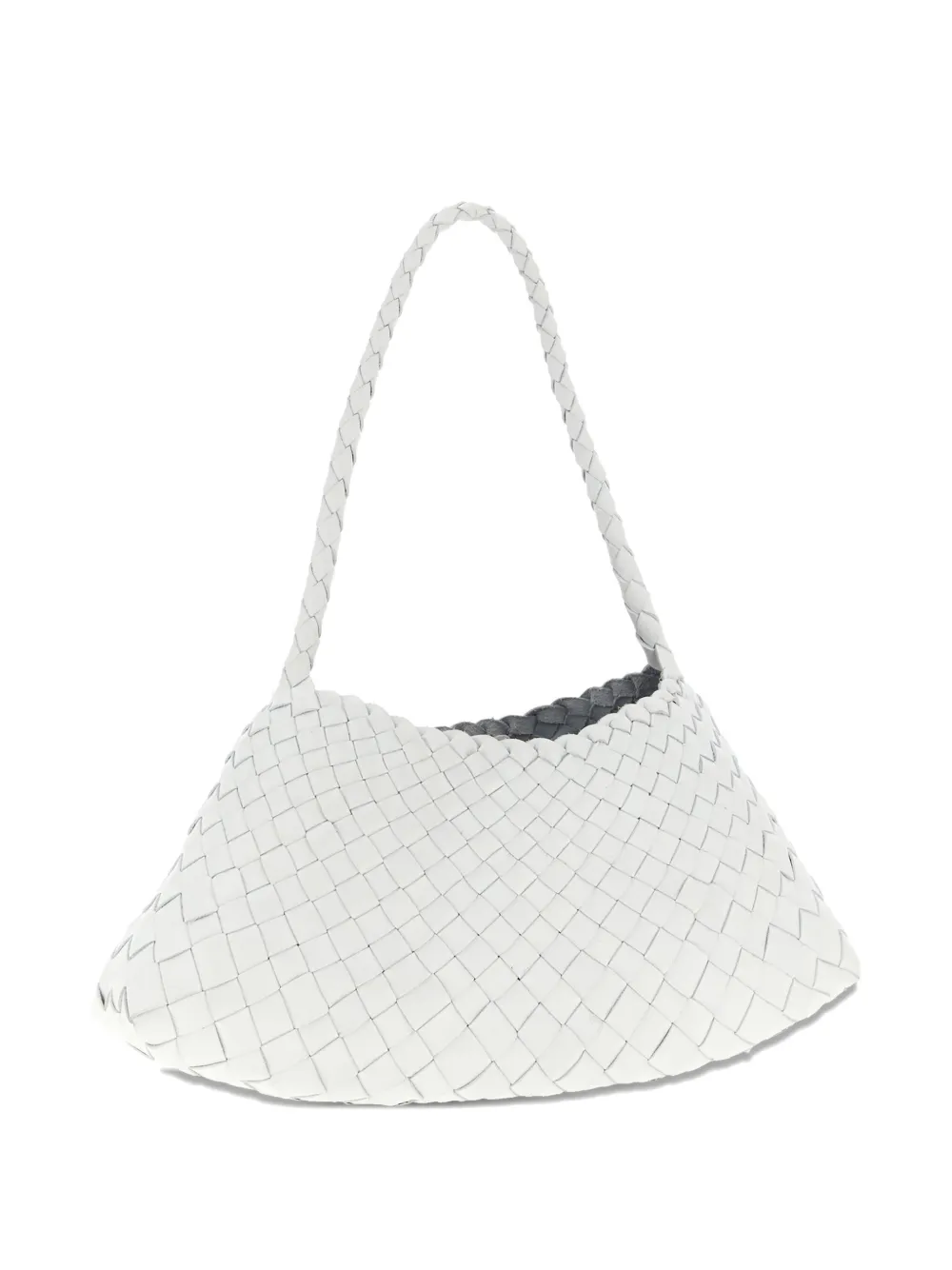 Dragon Diffusion Rosanna Woven Leather Shoulder Bag In White