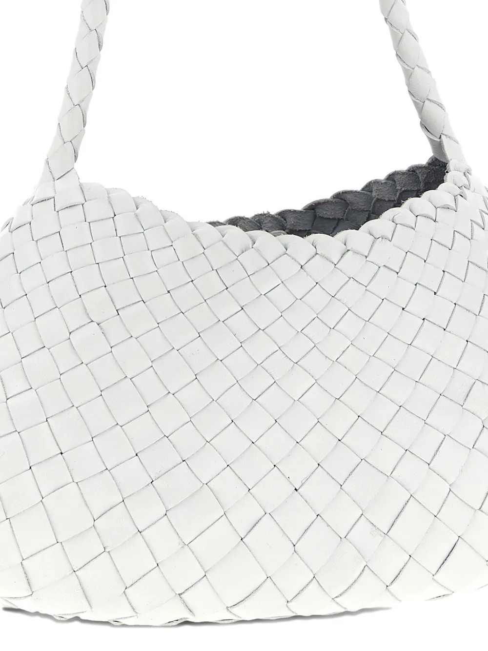 Dragon Diffusion Rosanna Woven Leather Shoulder Bag In White