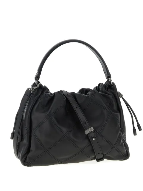 Brunello Cucinelli small Mellow quilted diamond-pattern tote bag