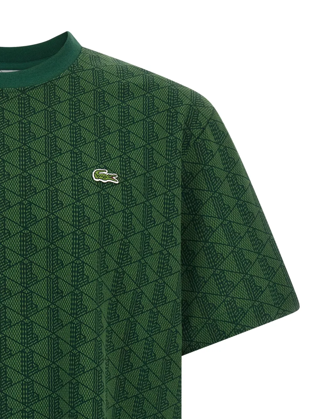 Lacoste Paris T-shirt met monogram-jacquard Groen