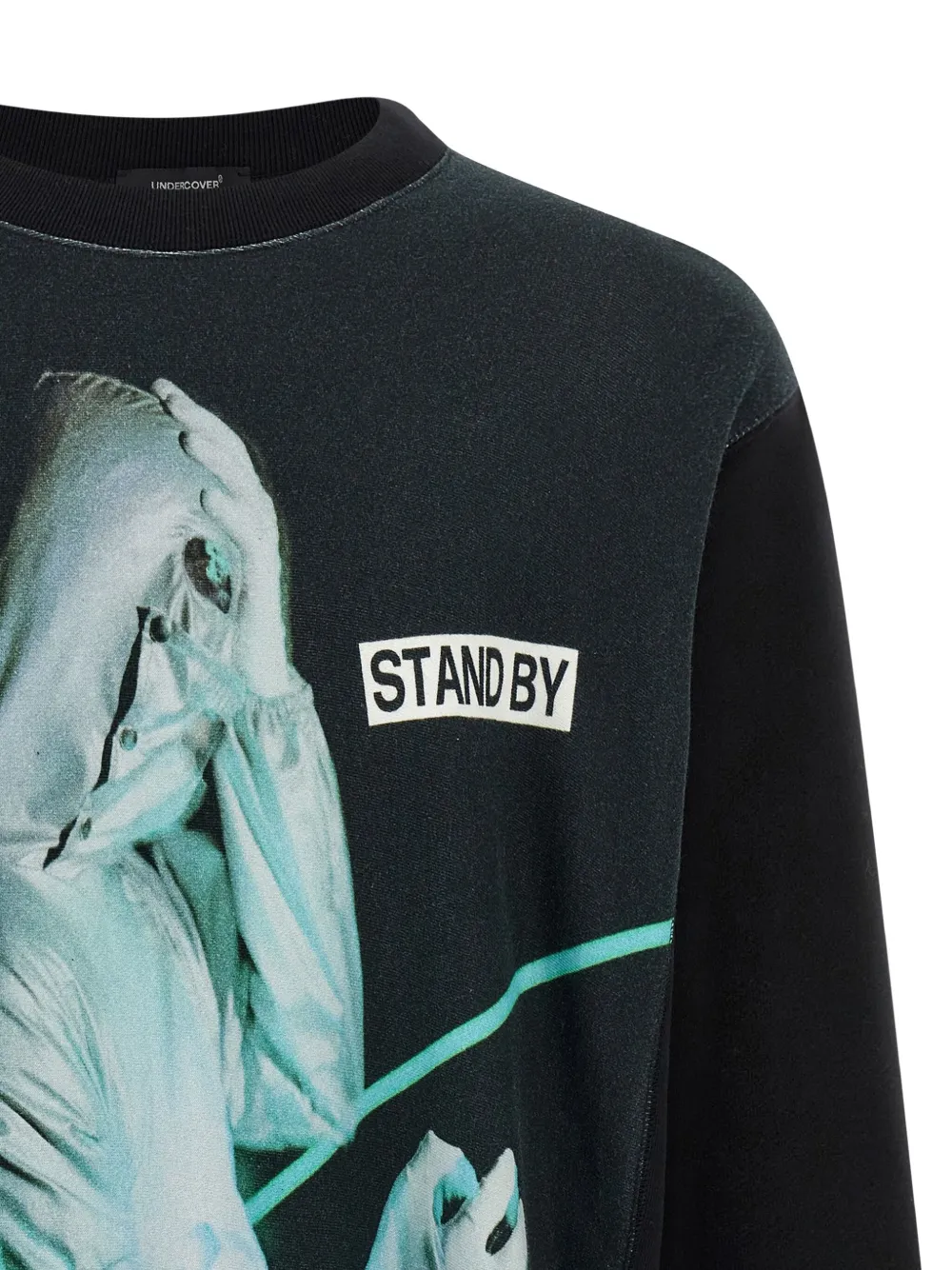 Undercover Brushed Cotton Oversized Sweatshirt With Graphic Print In Blue