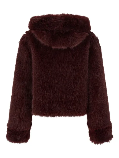 B&B COUTURE hooded long-haired faux-fur coat