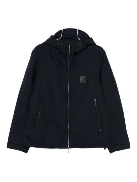 Emporio Armani hooded logo-patch jacket