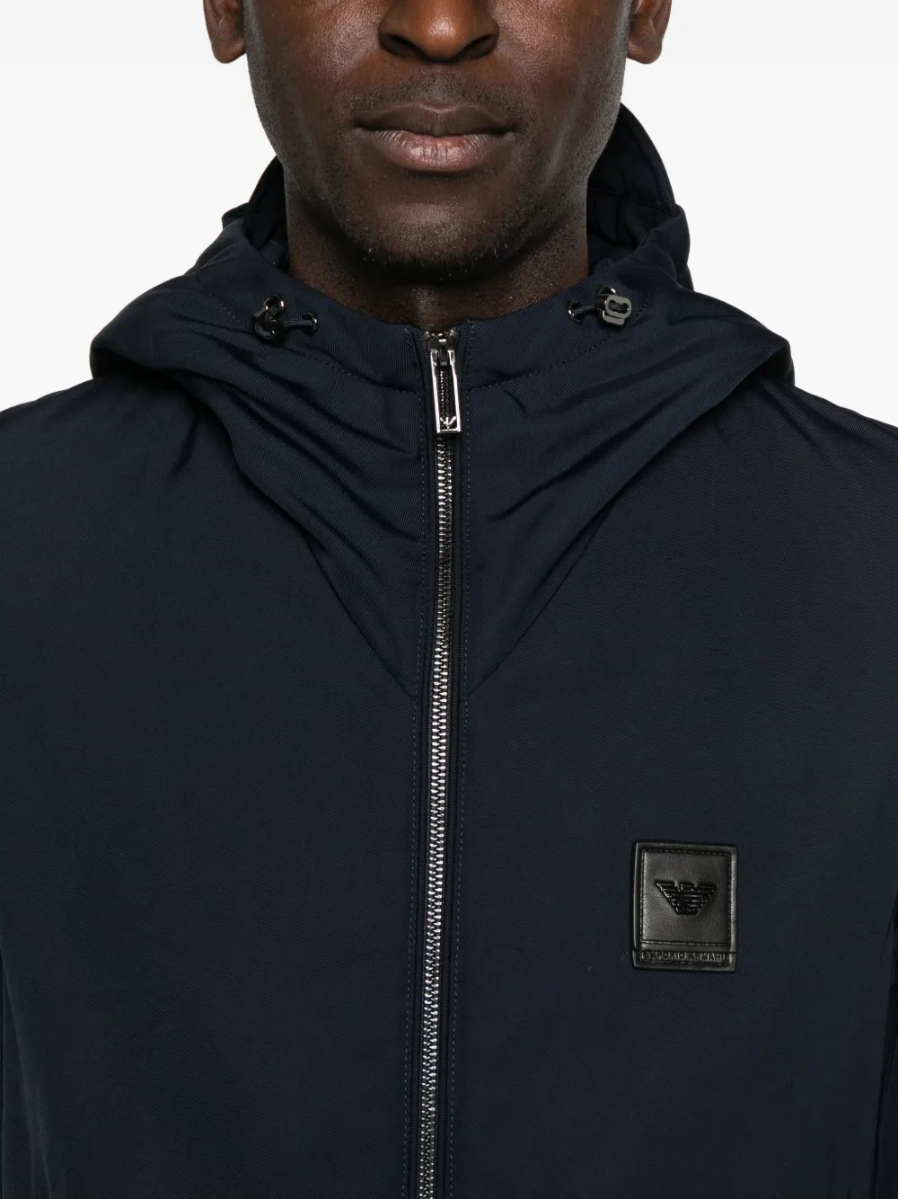 Emporio Armani Jack met capuchon en logopatch Zwart