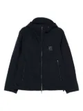 Emporio Armani hooded logo-patch jacket - Black