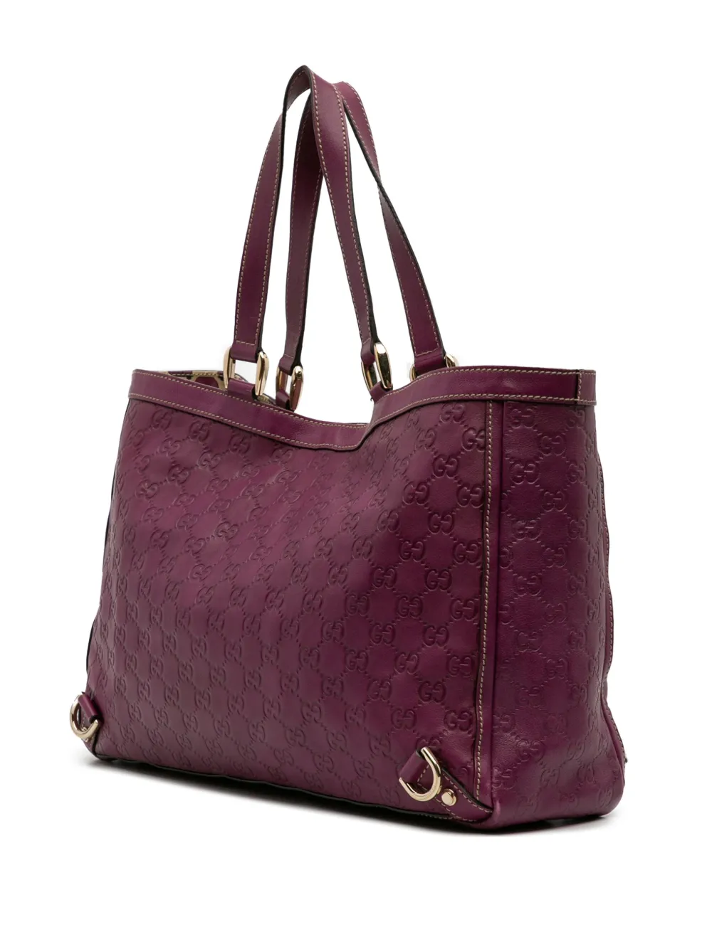 Pre-owned Gucci 2016-2025 Ssima Abbey D Ring Tote Bag In Purple