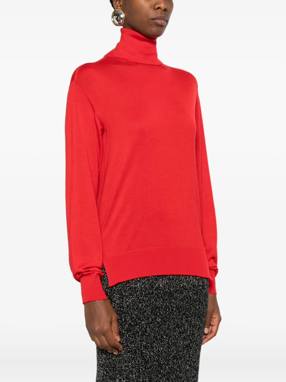 Jil Sander Turtleneck Knitted Sweater In Red