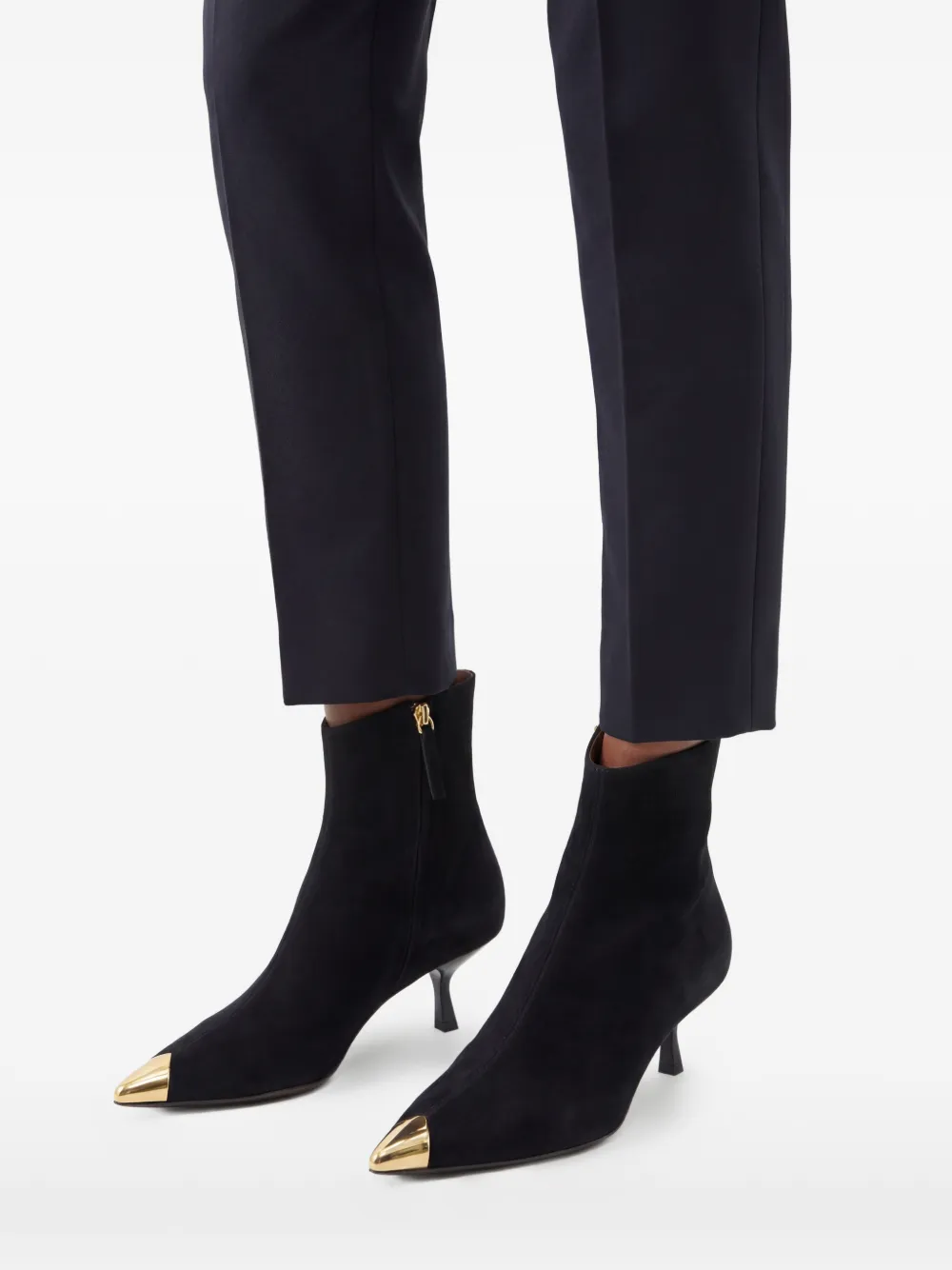 Giuseppe Zanotti 50 mm Melanie suède enkellaarzen Zwart