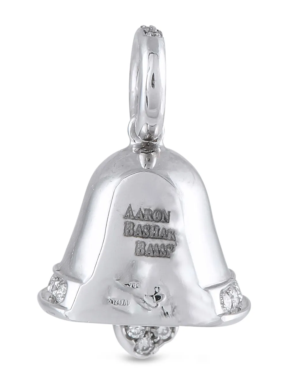 Pre-owned Aaron Basha 18k White Gold Diamond Bell Pendant