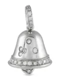 Aaron Basha 18K white gold diamond bell pendant
