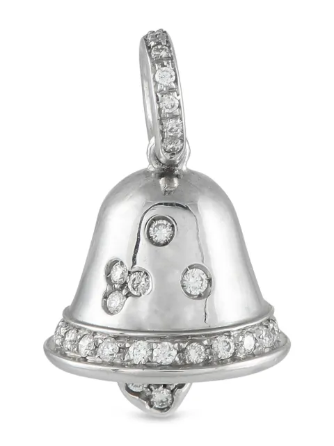 Aaron Basha 18K white gold diamond bell pendant