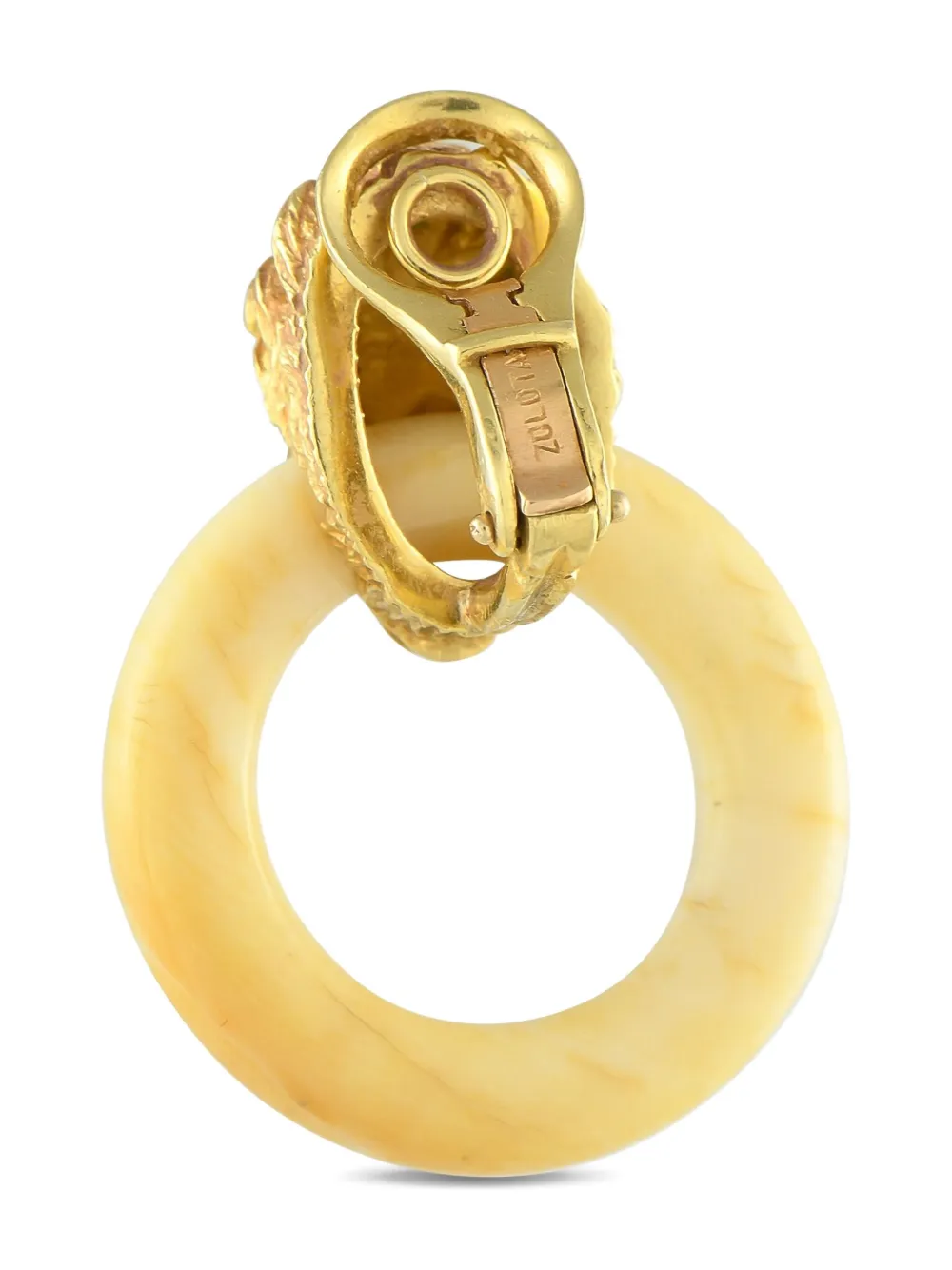 Zolotas 18K yellow gold Lion Head agate earrings - イエロー Zolotas 18K yellow gold Lion Head agate earrings - イエロー