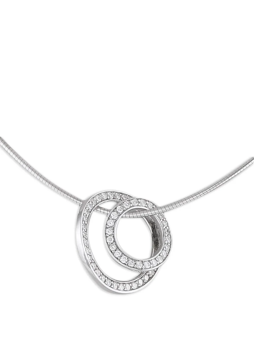Pre-owned Movado 18k White Gold Necklace In Gray
