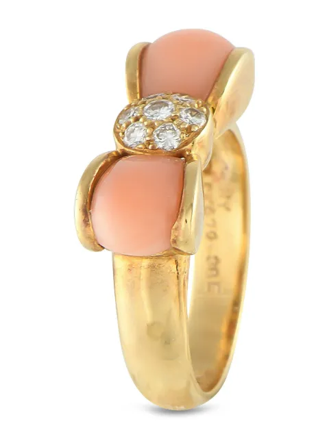 Van Cleef & Arpels 18K yellow gold diamond Coral Bow diamond ring