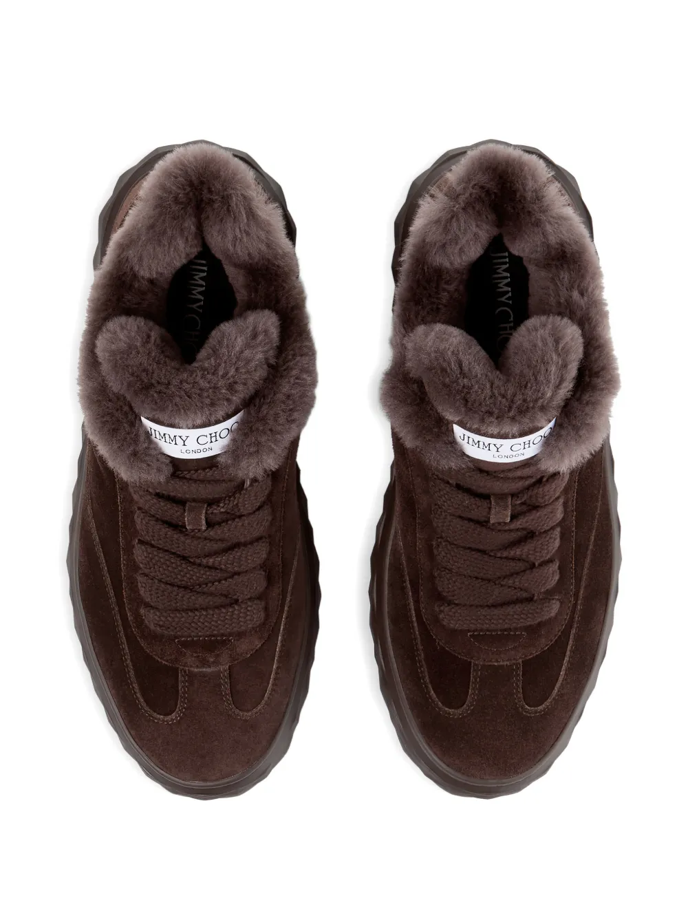 Jimmy Choo Diamond Maxi Retro F suède sneakers Bruin