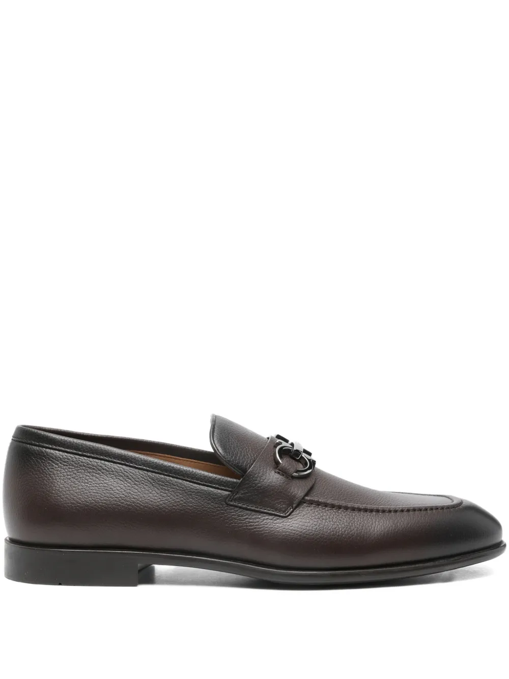 Ferragamo Leather Loafers In Brown