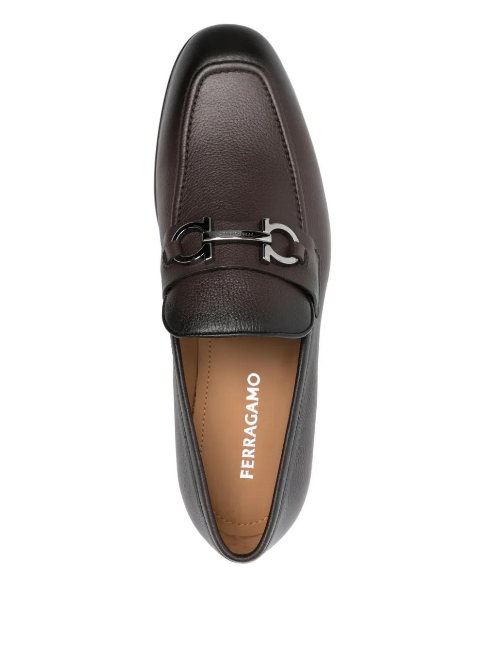 Ferragamo Leather Loafers In Brown