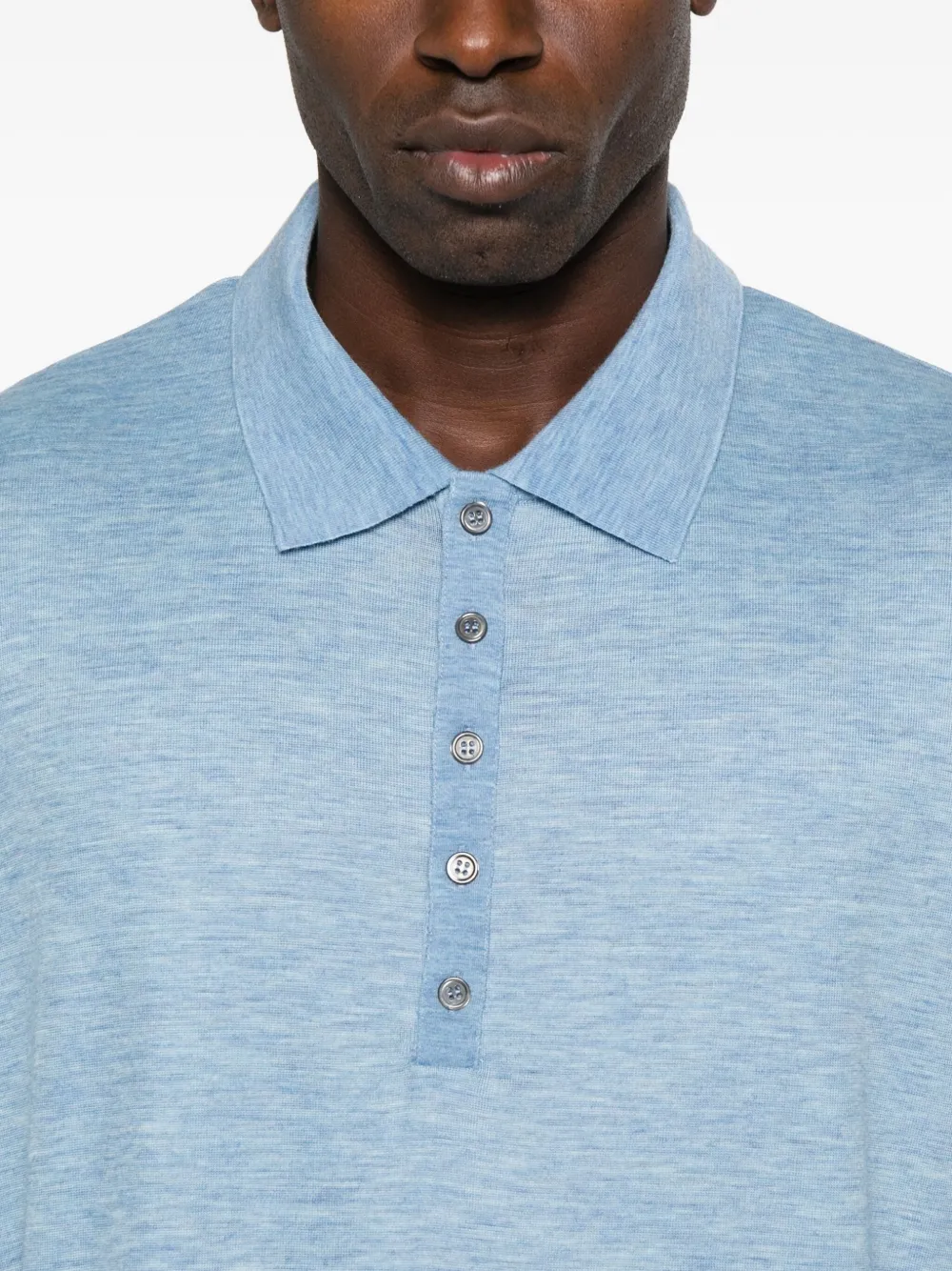 Thom Browne 4-bar Virgin Wool Jersey Polo In Blue