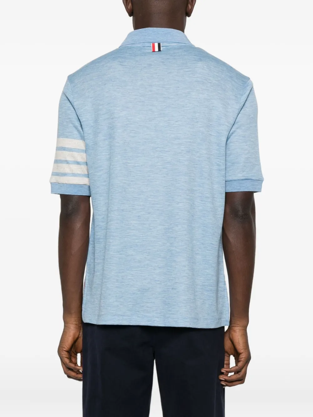 Thom Browne 4-bar Virgin Wool Jersey Polo In Blue