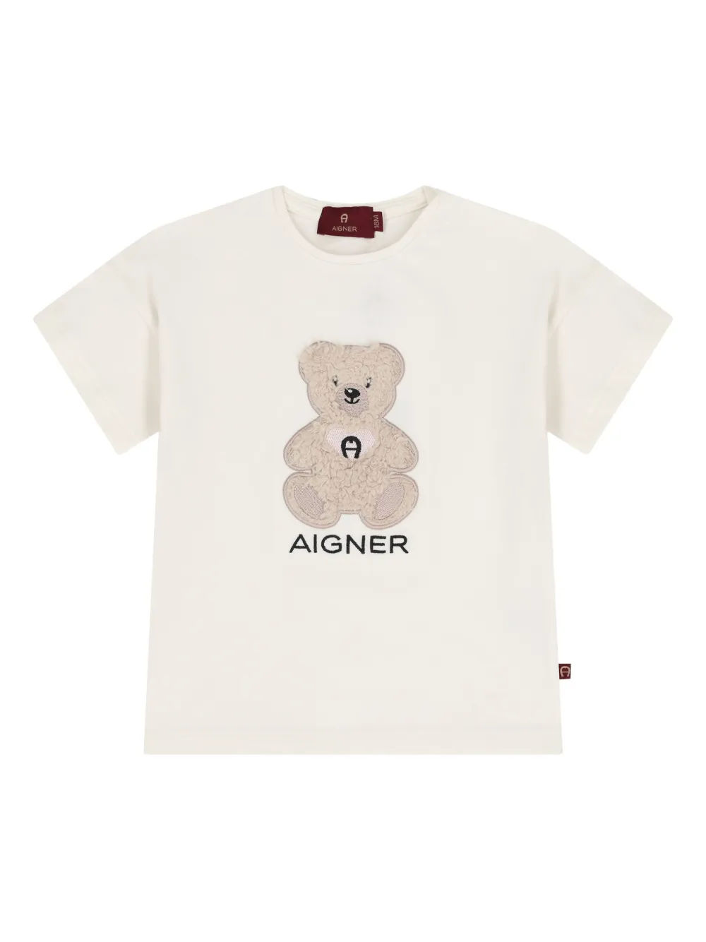 Aigner Kids teddy bear-appliqué logo T-shirt | White | Image 1
